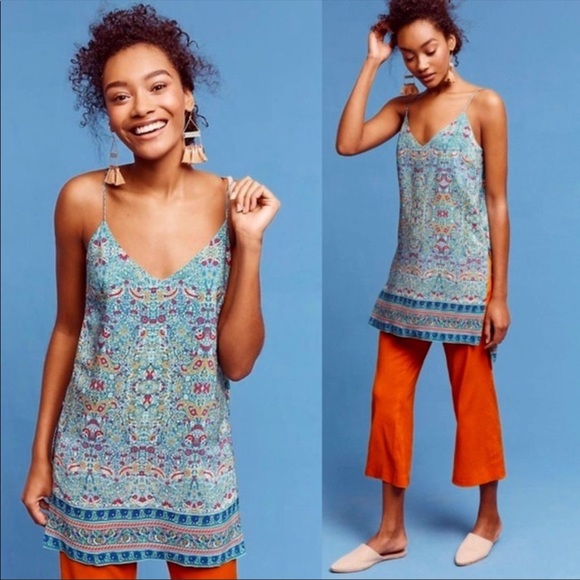 Anthropologie Maeve Meret Silk Tunic Top - Picture 2 of 11